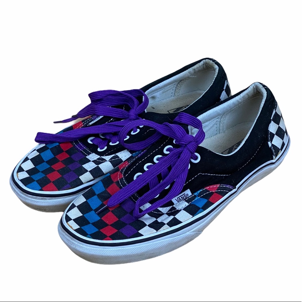 Vans Authentic Checkered Lace up Skate Shoes womens size 10